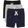 imageThe Childrens Place Boys French Terry Casual ShortsBlackSmoke GrayNew Navy 3 Pack