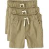 imageThe Childrens Place Boys and Toddler Essential Jogger ShortsFlax 3 Pack