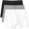 imageThe Childrens Place Girls Basic Cartwheel ShortsBlackWhiteHeather Gray 3 Pack