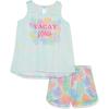 imageThe Childrens Place Girls Sleeveless Tank Top and Short 2 Piece Pajama SetVacay Vibes
