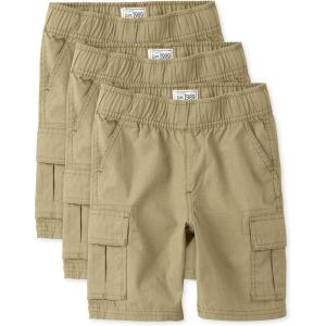 imageThe Childrens Place Boys Essential Cargo ShortsFlax 3pack