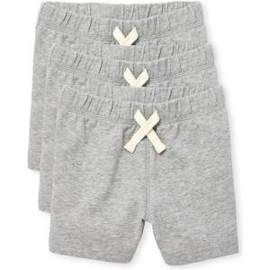 imageThe Childrens Place Boys French Terry Casual ShortsSmoke Gray 3 Pack