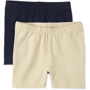 imageThe Childrens Place Girls Basic Cartwheel ShortsSandyTidal 2 Pack