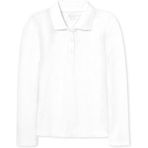 imageThe Childrens Place Girls Long Sleeve Pique PoloWhite Single