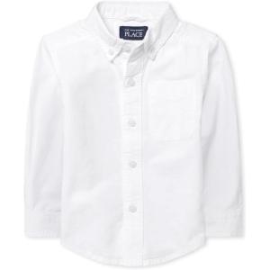 imageThe Childrens Place Baby Boys and Toddler Boys Long Sleeve Oxford Button Down ShirtWhite3T