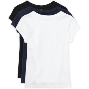 imageThe Childrens Place girls Tee shirtBlackTidalWhite 3pack