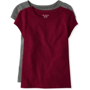 imageThe Childrens Place girls Tee shirtRubineDk Gray 2pack