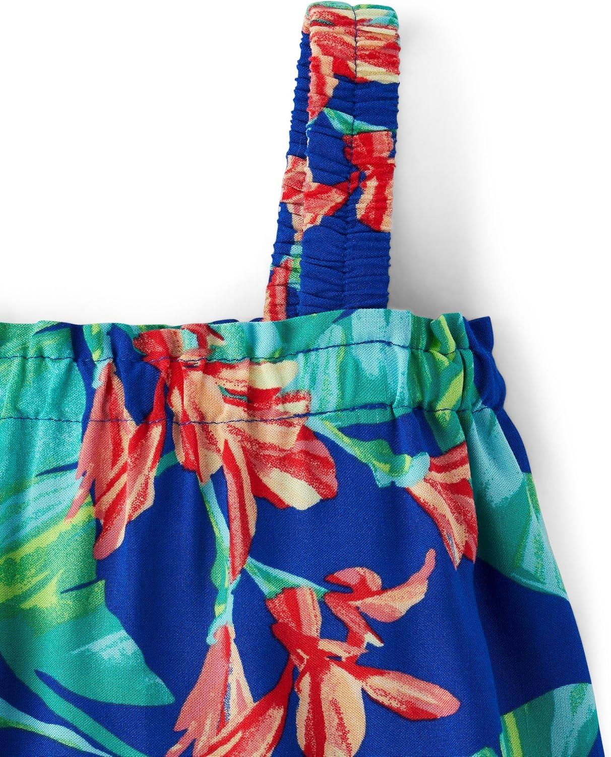 imageThe Childrens Place Baby Girls and Newborn Casual Short Sleeve Dress with Diaper CoverBlue Tropical
