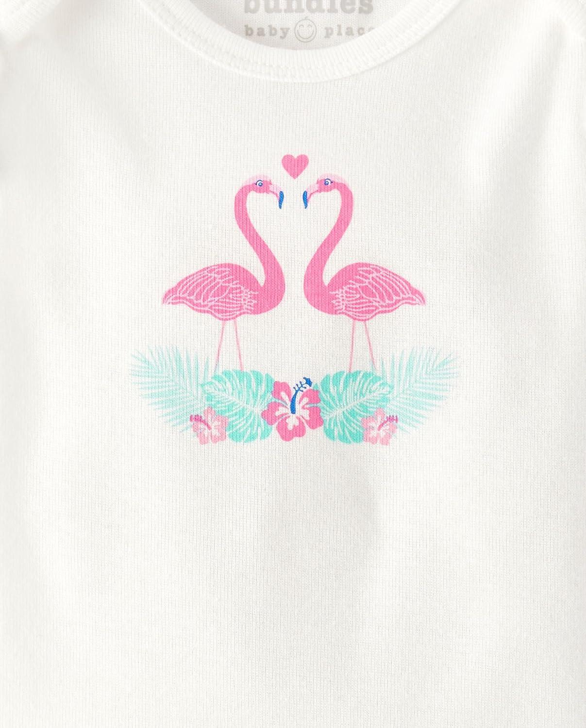 imageThe Childrens Place babyboys And Newborn Short Sleeve Bodysuits MultipacksFlamingo 5pack
