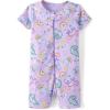 imageThe Childrens Place Baby Girls and Newborn 100 Cotton Short Sleeve Zip Front One Piece Footless PajamasDoodle Print