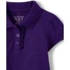 imageThe Childrens Place Girls Toddler Mulipack Short Sleeve Ruffle Pique PolosRegal Violet 3pack