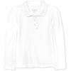 imageThe Childrens Place Baby Girls and Toddler Long Sleeve Ruffle Pique PoloWhite Single