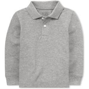 imageThe ChildrenS Place Boys Long Sleeve Pique PoloLt Grey Single