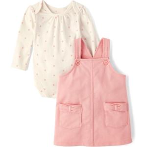 imageThe Childrens Place Baby Girls and Toddler Long Sleeve Top and Dress SetPink Kiss