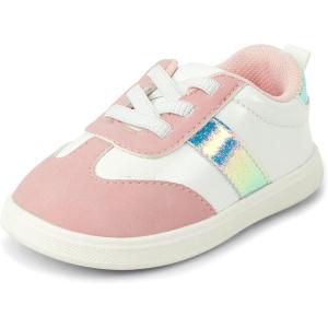 imageThe Childrens Place BabyGirls and Newborn First Steps Sneakers Walker ShoeColorblock Pink