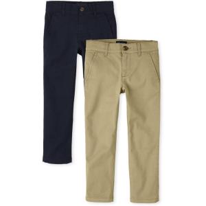 imageThe Childrens Place Stretch Straight Chino PantsmultipacksFlaxNew Navy 2pack