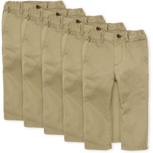 imageThe Childrens Place and Toddler Relaxed Straight Chino PantsmultipacksFlax 5pack