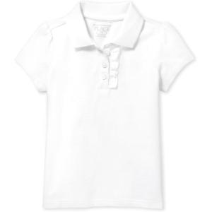 imageThe Childrens Place girls Short Sleeve Ruffle Pique PoloWhite