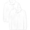 imageThe Childrens Place Boys Uniform Long Sleeve Pique PoloWhite 2pack