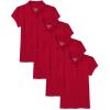 imageThe Childrens Place Short Sleeve Ruffle Pique PolomultipacksRuby 4pack