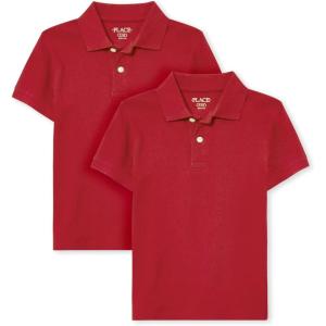 imageThe Childrens Place Baby and Toddler Boys Short Sleeve Polo ShirtClassic Red 2pack