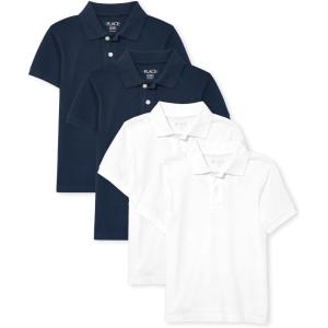 imageThe Childrens Place Baby and Toddler Boys Short Sleeve Polo ShirtNauticoWhite 4pack
