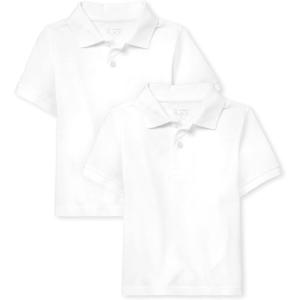 imageThe Childrens Place Baby and Toddler Boys Short Sleeve Polo ShirtWhite 2pack
