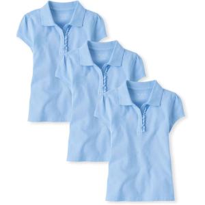 imageThe Childrens Place Short Sleeve Ruffle Pique PolomultipacksDaybreak 3pack