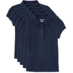 imageThe Childrens Place Short Sleeve Ruffle Pique PolomultipacksTidal 5pack