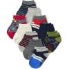 imageThe Childrens Place Baby Boys and Toddler Ankle Socks Variety PackDinoCarsStripes 6pack
