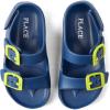 imageThe Childrens Place Baby Boys and Toddler Everyday Double Buckle Slide Sandals with BackstrapBlue