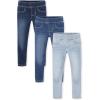 imageThe Childrens Place Girls Stretch Pull On Denim JeggingsAzure Blue Wash Glacier Wash Willow Wash 3pack