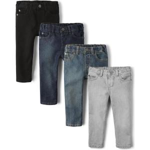 imageThe Childrens Place Baby Boys and Toddler Skinny JeansBlackIndigoBlueGray 4pack