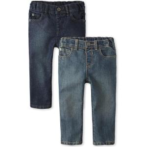 imageThe Childrens Place Baby Boys and Toddler Skinny JeansTrue IndigoDark Wash 2pack