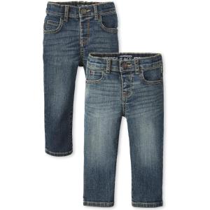 imageThe Childrens Place Baby Boys and Toddler Straight Leg JeansDark Wash 2pack