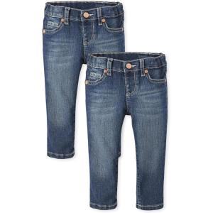 imageThe Childrens Place Baby Girls and Toddler Skinny JeansBlue Wash 2pack