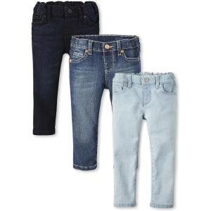 imageThe Childrens Place Baby Girls and Toddler Skinny JeansIndigoBlueSky Blue 3pack