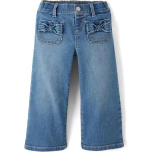 imageThe Childrens Place Baby Girls and Toddler Wide Leg JeansValley Wash
