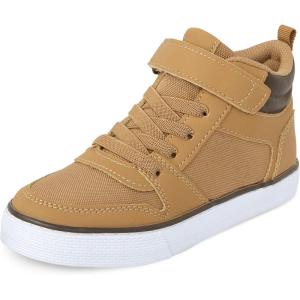 imageThe Childrens Place Boys Casual Lace Up Hi Top SneakersTan