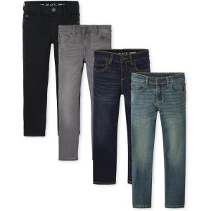 imageThe Childrens Place Straight Leg JeansBlackGrayIndigoBlue 4pack