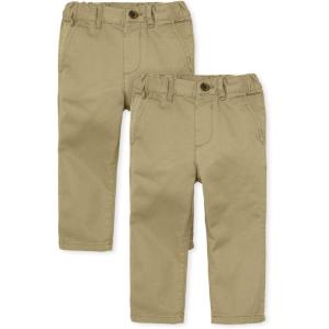 imageThe Childrens Place and Toddler Skinny Chino PantsFlax 2pack