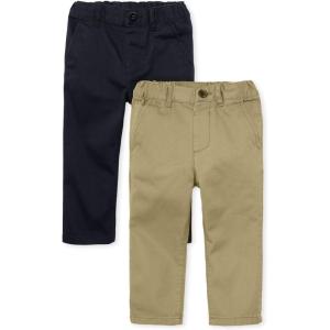 imageThe Childrens Place and Toddler Skinny Chino PantsNew NavyFlax 2pack