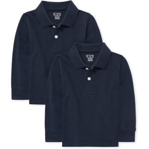 imageThe Childrens Place baby boys Long Sleeve Pique PoloNautico 2pack