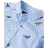 imageThe Childrens Place Baby Boys and Toddler Long Sleeve Cotton Poplin Button Up ShirtDino Blue
