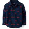 imageThe Childrens Place Baby Boys and Toddler Poplin Long Sleeve Button Down ShirtChristmas Truck Print