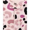 imageThe Childrens Place Baby Girls and Toddler 100 Cotton Long Sleeve Zip Front One Piece Footed PajamasSleep ampamp PlayLeopardCat Faces 2pack