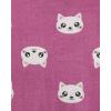 imageThe Childrens Place Baby Girls and Toddler 100 Cotton Long Sleeve Zip Front One Piece Footed PajamasSleep ampamp PlayLeopardCat Faces 2pack