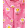 imageThe Childrens Place Baby Girls and Toddler Snug Fit 100 Cotton Short Sleeve ZipFront One Piece Footless PajamaDaisy Pink