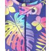 imageThe Childrens Place Baby Girls and Toddler Snug Fit 100 Cotton Short Sleeve ZipFront One Piece Footless PajamaPurple Tropical Palms