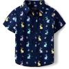 imageThe Childrens Place Boys and Toddler Poplin Short Sleeve Button Down ShirtTidal Bunny